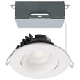 Satco Lighting SAT-S11624R1 12 Watt LED Direct Wire Downlight - Gimbaled - 3.5 Inch - CCT Selectable - Round - Remote Driver - White Finish - 840 Lumens - 120 Volt