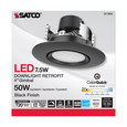 Satco Lighting SAT-S11854 7.5 Watt - LED Retrofit Downlight - Gimbaled - 120 Volt - CCT Selectable - Black Finish