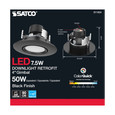 Satco Lighting SAT-S11854 7.5 Watt - LED Retrofit Downlight - Gimbaled - 120 Volt - CCT Selectable - Black Finish