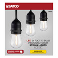 SATCO Lighting S8037 2 Pack, 24Ft, LED String Light, Includes 12-S14 bulbs, 2200K, 120V