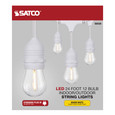 SATCO Lighting S8038 24Ft, LED String Light, Includes 12-S14 bulbs, 2200K, White Cord