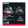 Satco Lighting SAT-S11856 7.5 Watt - LED Retrofit Downlight - Gimbaled - 120 Volt - CCT Selectable - Bronze Finish