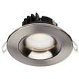 Satco Lighting SAT-S11626R1 12 Watt LED Direct Wire Downlight - Gimbaled - 3.5 Inch - CCT Selectable - Round - Remote Driver - Brushed Nickel Finish - 840 Lumens - 120 Volt