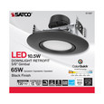 SATCO Lighting S11857 10.5W, LED Retrofit Downlight, Gimbaled, 120V, CCT Selectable, Black Finish