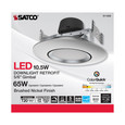 Satco Lighting SAT-S11858 10.5 Watt - LED Retrofit Downlight - Gimbaled - 120 Volt - CCT Selectable - Brushed Nickel Finish