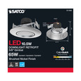 Satco Lighting SAT-S11858 10.5 Watt - LED Retrofit Downlight - Gimbaled - 120 Volt - CCT Selectable - Brushed Nickel Finish