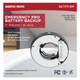 NUVO Lighting NUV-62-1711-EM Blink Pro - EM Battery Backup - 7 Inch - Round Shape - Black Finish