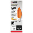SATCO Lighting S11301 2W CA11 LED, Satin Spun Amber, Candelabra Base, 2100K, 120V