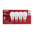 SATCO Lighting S11774 6W A19 LED, Medium Base, CCT Selectable, White Finish, 90 CRI, 120V, 4 Pack