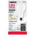 SATCO Lighting S12450 21W, A23 LED, Frost Finish, Medium Base, 3000K, 120V