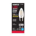 SATCO Lighting S21282 3W B11 LED, Clear, Medium Base, 90 CRI, 2700K, 120V