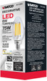 SATCO Lighting S11385 8W C11 LED, Clear, Candelabra Base, 3000K, 90 CRI, 760 Lumens, 120V