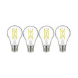 SATCO Lighting S12437 10.5W A19 LED, 75W Replacement, Clear, Medium Base, 3000K, 120V, 4-Pack
