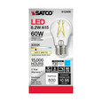 SATCO Lighting S12406 8.2W LED A15, Clear, Medium Base, 3000K, 90 CRI, 120V