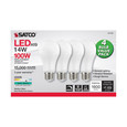 SATCO Lighting S11424 14W A19 LED, 4000K, Dimmable, Medium Base, 230 degree Beam Angle, 4-Pack