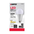 SATCO Lighting S11480 Ultra Bright Utility Lamp, 36W, PS30 LED, Dimmable, White Finish, Medium Base, 2700K, 120V, High Lumen