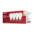 SATCO Lighting S12461 5W A19 LED, Clear, 3000K, Medium Base, 120V, 4-Pack