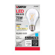 SATCO Lighting S12423 10.5W LED A19, Clear, Medium Base, 3000K, 90 CRI, 120V