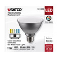 SATCO Lighting S11584 11W PAR30SN LED, Medium Base, Silver Finish, CCT Selectable, 120V, 60 degree Beam Angle