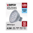 Satco Lighting SAT-S11390 4.5 Watt MR16 LED - Silver Finish - 5000K - GU5.3 Base - 360 Lumens - 12 Volt