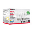 SATCO Lighting S11425 14W A19 LED, 5000K, Dimmable, Medium Base, 230 degree Beam Angle, 4-Pack