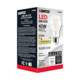 SATCO Lighting S12408 5W LED A19, Clear, Medium Base, 2700K, 90 CRI, 120V