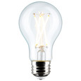 SATCO Lighting S12462 8W A19 LED, Clear, 2700K, Medium Base, 120V, 4-Pack
