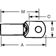Thomas & Betts G Series Non-Insulated Ring Terminal - 2 AWG, 600V, Electrolytic Copper Construction