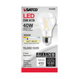 Satco Lighting SAT-S12409 5 Watt LED A19 - Clear - Medium Base - 3000K - 90 CRI - 120 Volt