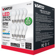 SATCO Lighting S11461 9W A19 LED, 5000K, Non-Dimmable, E26, 80 CRI, 8-Pack