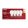 Satco Lighting SAT-S12463 8 Watt A19 LED - Clear - 3000K - Medium Base - 120 Volt - 4-Pack