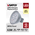 Satco Lighting SAT-S11392 4.5 Watt MR16 LED - Silver Finish - 3000K - GU5.3 Base - 360 Lumens - 12 Volt