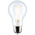 SATCO Lighting S12465 8W A19 LED, Clear, 5000K, Medium Base, 120V, 4-Pack