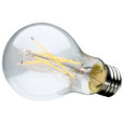 SATCO Lighting S12465 8W A19 LED, Clear, 5000K, Medium Base, 120V, 4-Pack