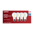 Satco Lighting SAT-S12465 8 Watt A19 LED - Clear - 5000K - Medium Base - 120 Volt - 4-Pack