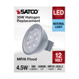 Satco Lighting SAT-S11395 4.5 Watt MR16 LED - Silver Finish - 5000K - GU5.3 Base - 360 Lumens - 12 Volt