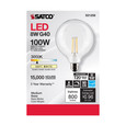 Satco Lighting SAT-S21258 8 Watt G40 LED - Clear - Medium base - 90 CRI - 3000K - 120 Volt