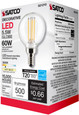 SATCO Lighting S21210 5.5W G16.5 LED, Clear, Candelabra Base, 90 CRI, 3000K, 120V