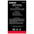 SATCO Lighting S12444 17W, A21 LED, Frost Finish, Medium Base, 3000K, 120V