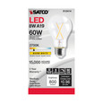 Satco Lighting SAT-S12414 8 Watt LED A19 - Clear - Medium Base - 2700K - 90 CRI - 120 Volt