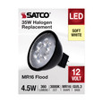 Satco Lighting SAT-S11396 4.5 Watt MR16 LED - Black Finish - 3000K - GU5.3 Base - 360 Lumens - 12 Volt