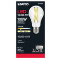 SATCO Lighting S12430 12.5W LED A19, Clear, Medium Base, 3000K, 90 CRI, 120V