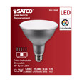 SATCO Lighting S11588 13.3W PAR38 LED, Medium Base, Silver Finish, CCT Selectable, 120V, 25 degree Beam Angle