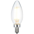 SATCO Lighting S11345 8W C11 LED, Clear Finish, Candelabra Base, 5000K, 90 CRI, 800 Lumens, 120V