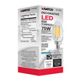 Satco Lighting SAT-S11345 8 Watt C11 LED - Clear Finish - Candelabra Base - 5000K - 90 CRI - 800 Lumens - 120 Volt