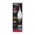 SATCO Lighting S21300 4W CA10 LED, Frost, Candelabra Base, 90 CRI, 2700K, 120V