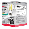 SATCO Lighting S12431 12.5W LED A19, Clear, Medium Base, 4000K, 90 CRI, 120V