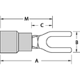 Thomas & Betts RB14-10F T&B RB14-10F Ins Nyl Fork Term 18-14 #10 Blue, 100 Pack