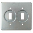 Thomas & Betts S322-TB TWO GANG FS/FD CVR,STL, 2 SWITCH