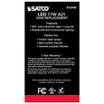 SATCO Lighting S12446 17W, A21 LED, Frost Finish, Medium Base, 5000K, 120V